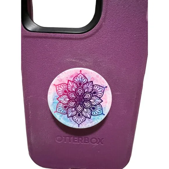 Otterbox Purple Phone Case With Mandala PopSocket For iPhone 13 Pro - Picture 2 of 6